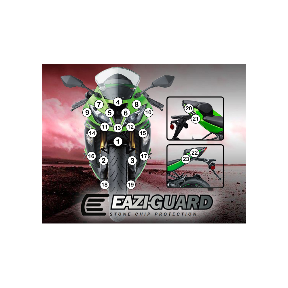 Eazi-Guard Paint Protection Film for Kawasaki ZX-6R 2013 - 2016  matte