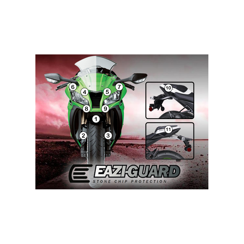 Eazi-Guard Paint Protection Film for Kawasaki ZX-10R 2011 - 2015  matte