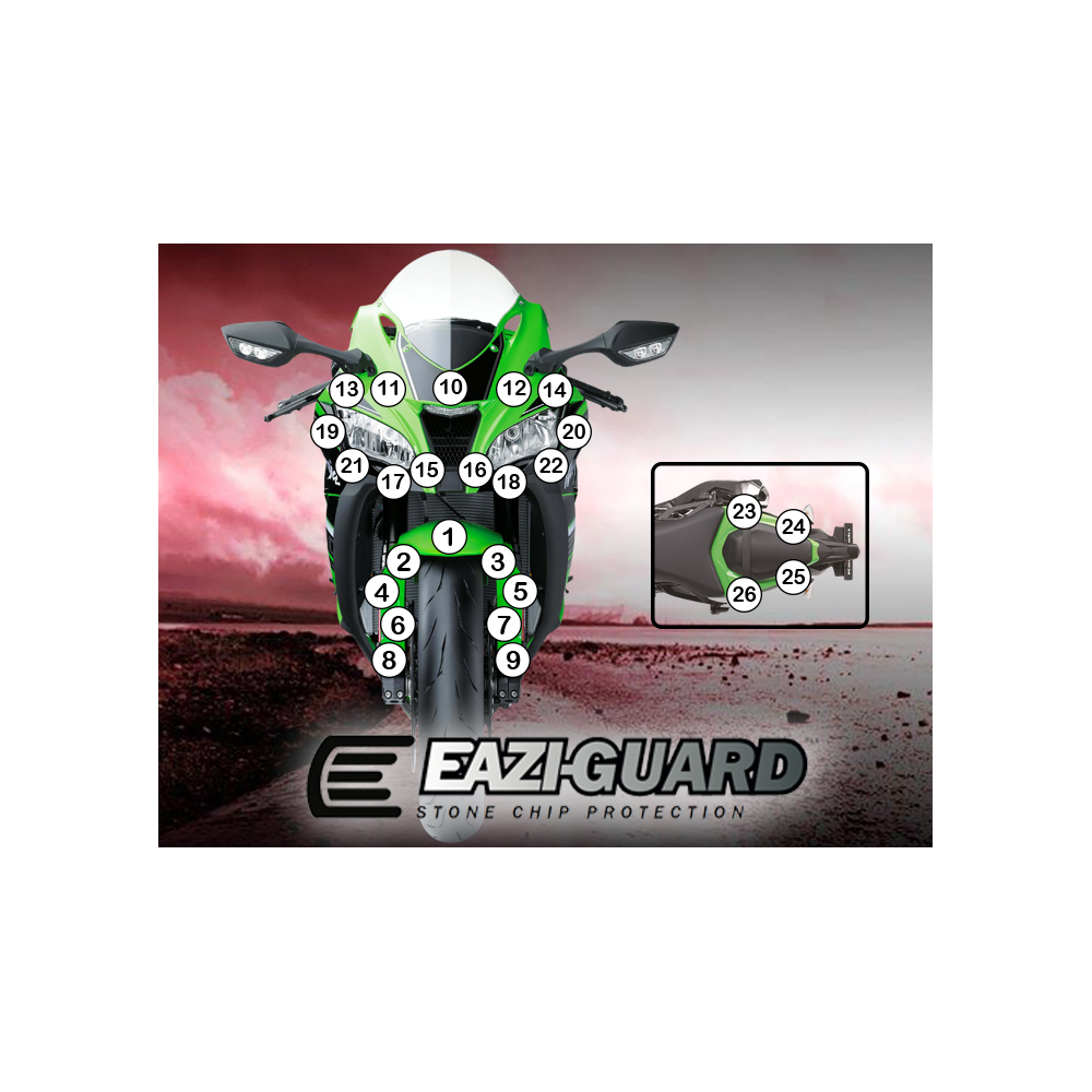 Eazi-Guard Paint Protection Film for Kawasaki ZX-10R 2016 - 2020  matte