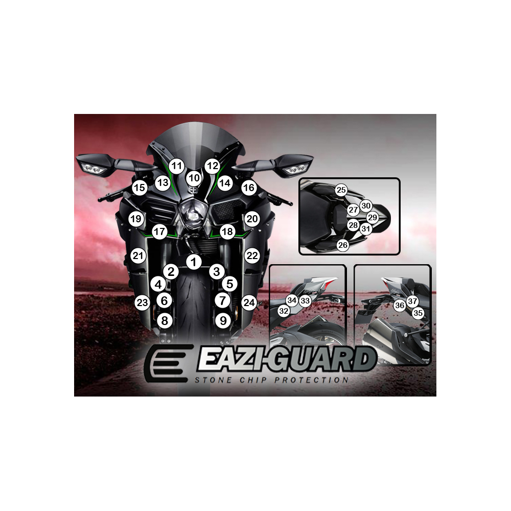 Eazi-Guard Paint Protection Film for Kawasaki Ninja H2  gloss