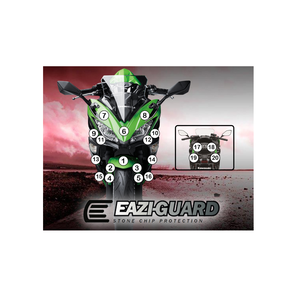 Eazi-Guard Paint Protection Film for Kawasaki Ninja 650 2017 - 2019  gloss