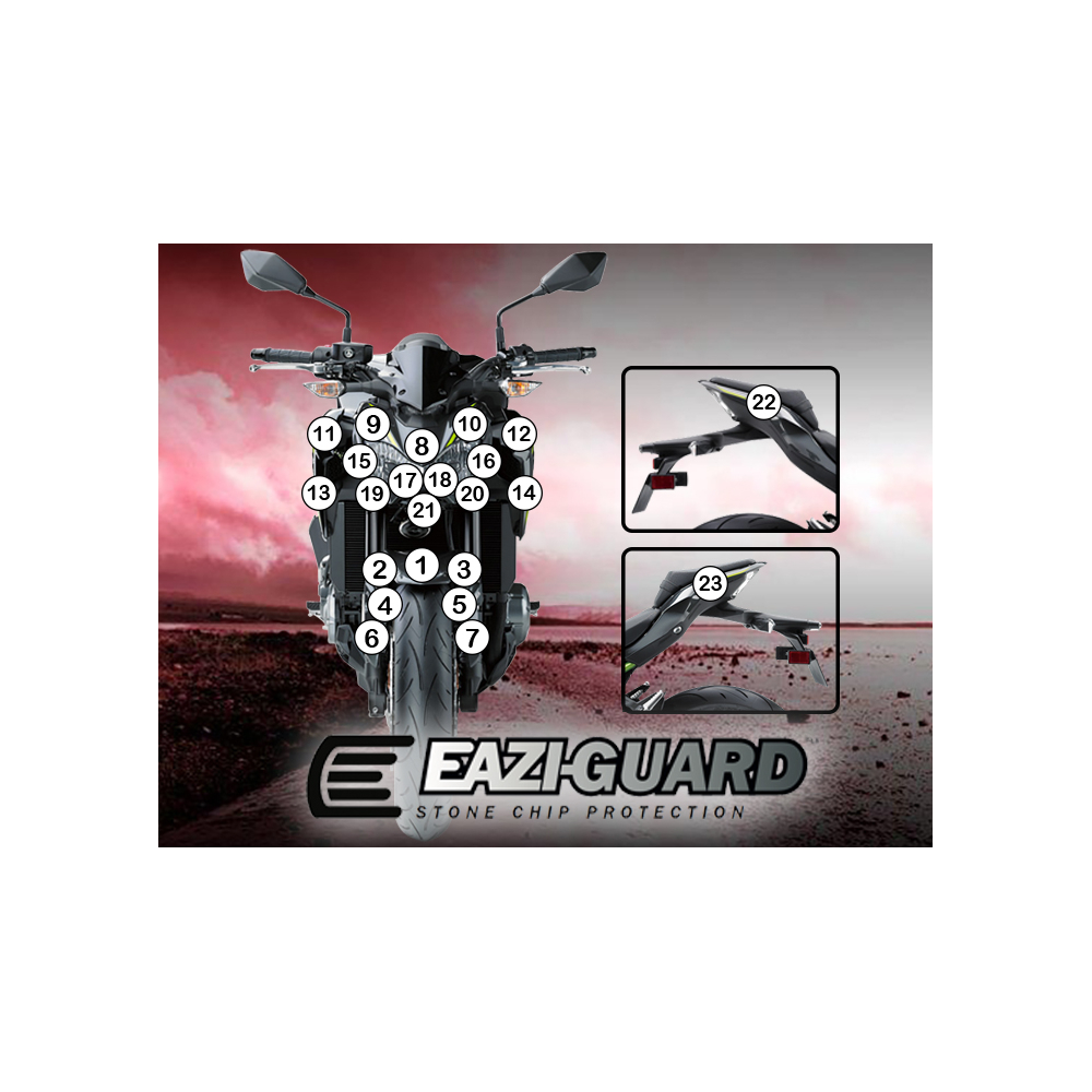 Eazi-Guard Paint Protection Film for Kawasaki Z900 2017 - 2019  gloss