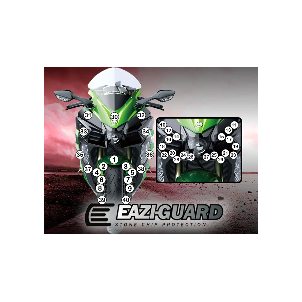 Eazi-Guard Paint Protection Film for Kawasaki H2 SX 2018 - 2021  gloss