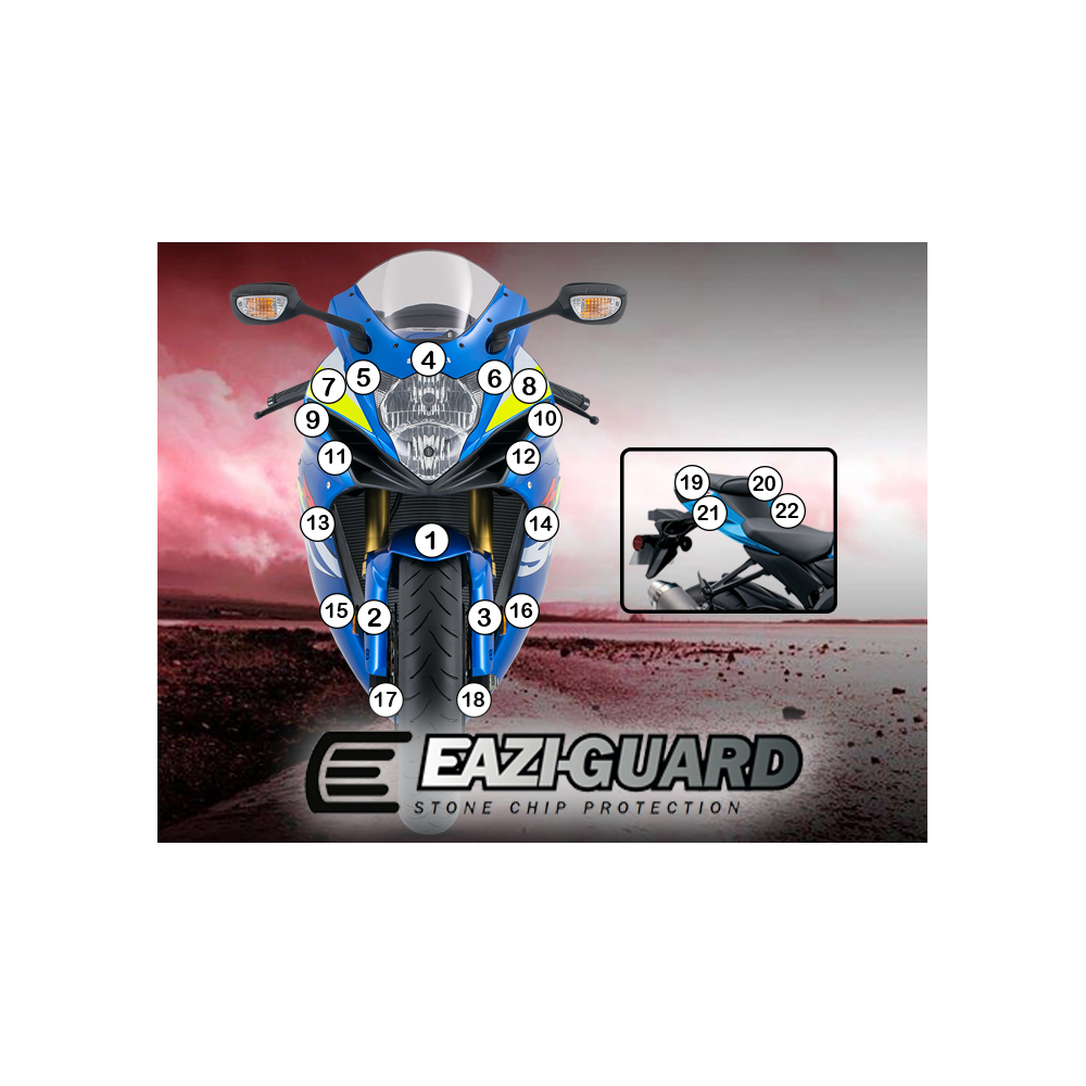 Eazi-Guard Paint Protection Film for Suzuki GSX-R 600 / 750 2011 - 2018  gloss