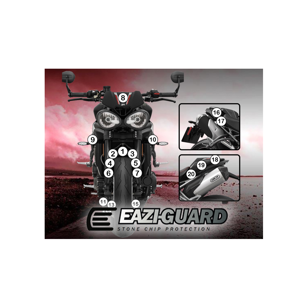 Eazi-Guard Paint Protection Film for Triumph Speed Triple RS 2018  gloss