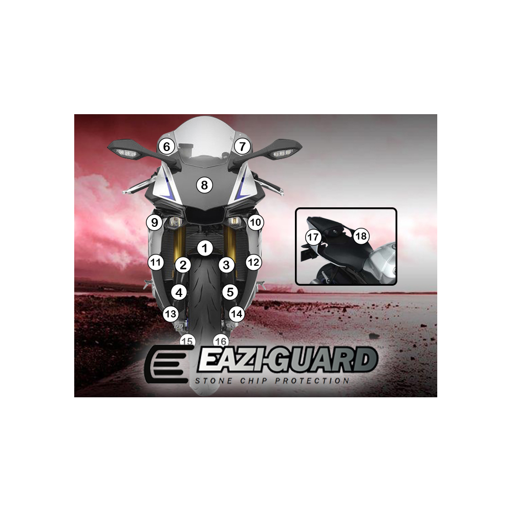 Eazi-Guard Paint Protection Film for Yamaha YZF-R1M 2015 - 2019  matte