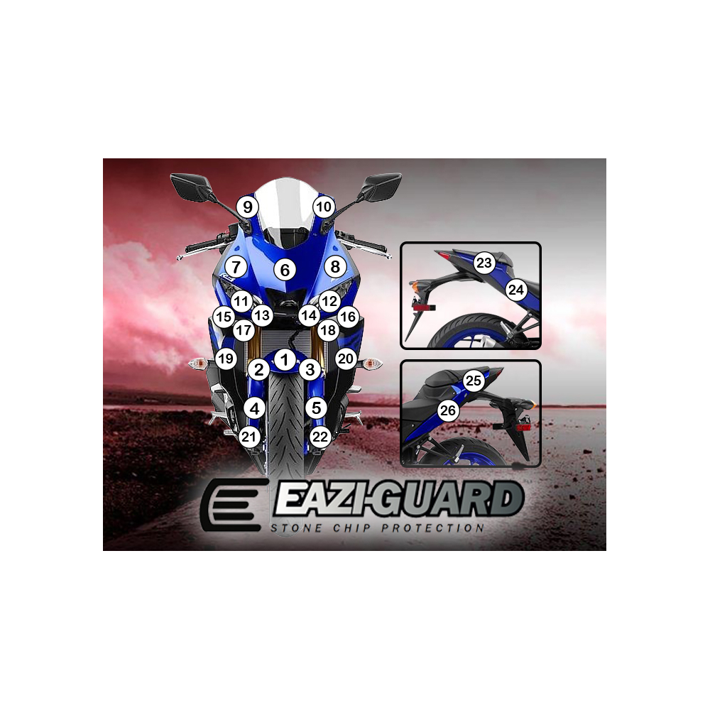 Eazi-Guard Paint Protection Film for Yamaha YZF-R3 2019  gloss