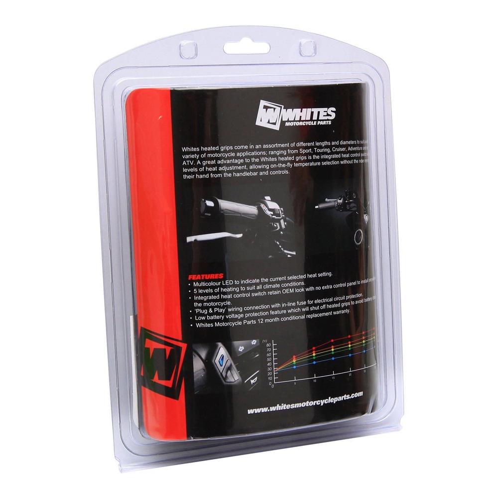 WHITES HEATED GRIPS - HD 130mm 1" BLK